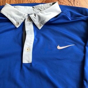 Men’s royal blue and gray Nike polo